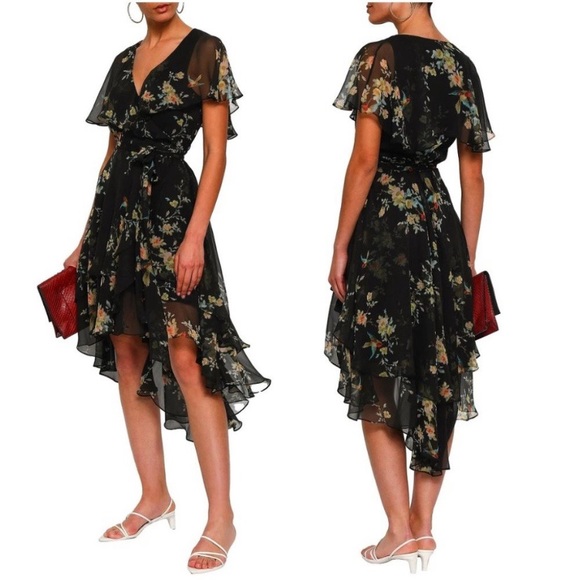 Zimmermann Dresses & Skirts - Zimmermann Ruffle Floral Silk Georgette Wrap Dress